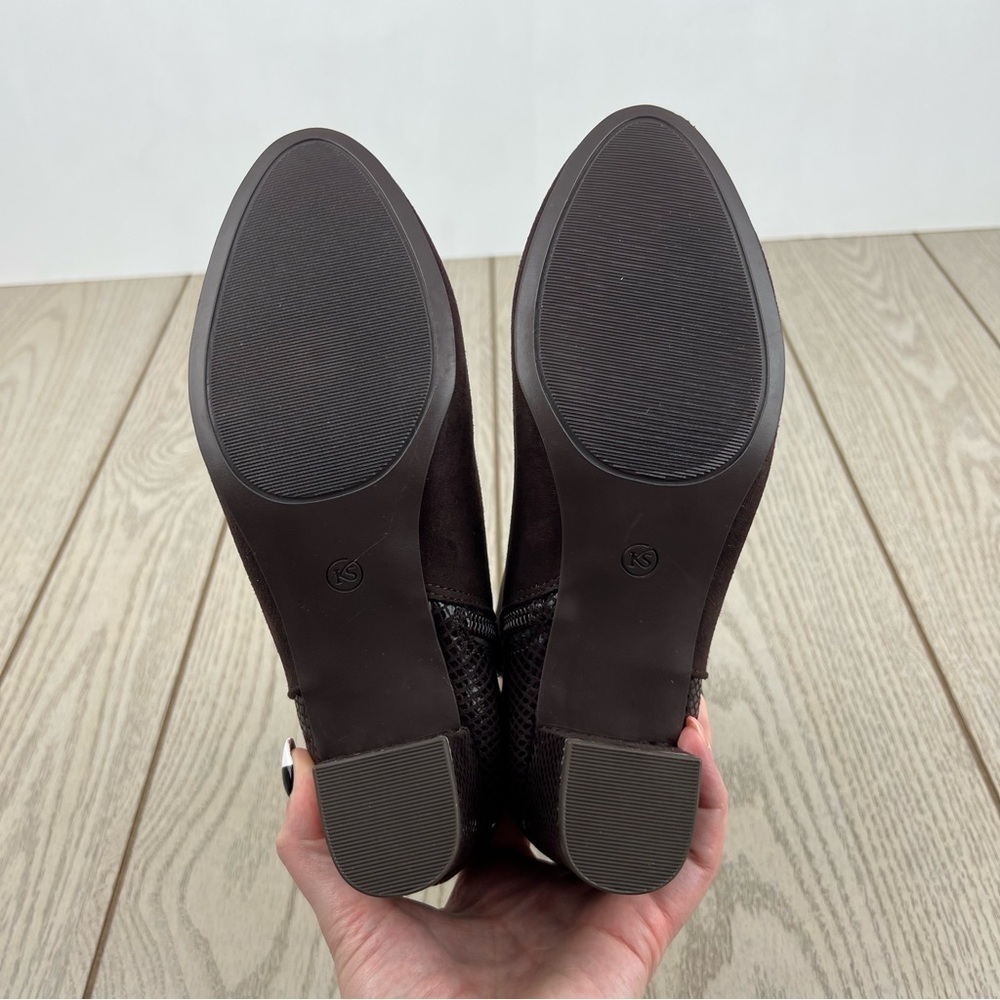 Karen Scott Women's Ivyy Mixed-Media Booties 7M Chocolate Brown $70 - Picture 8 of 9